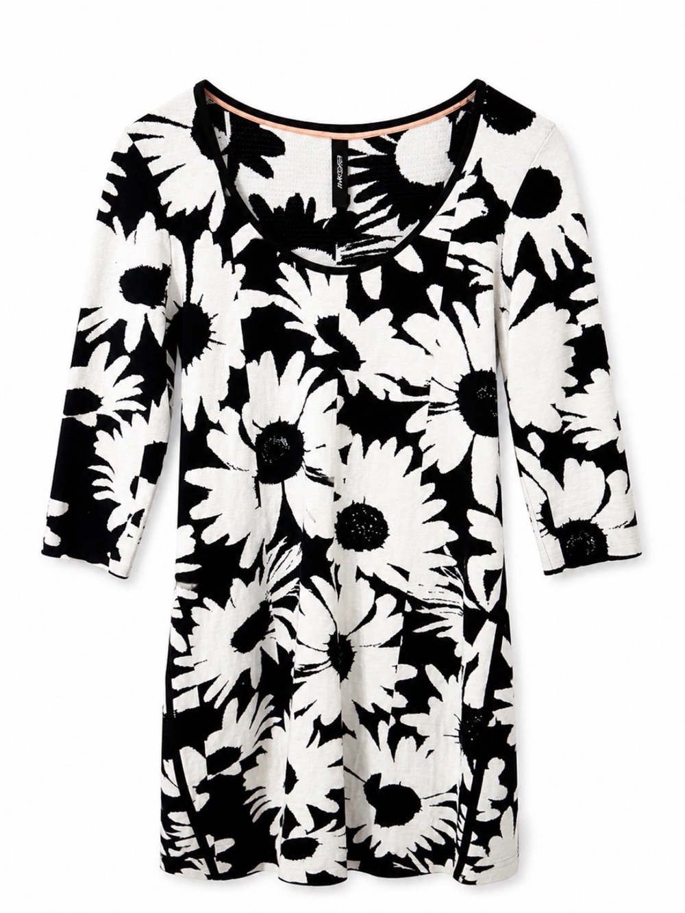 Marc Cain Black & White Floral Knit Tunic – Elevated Everyday 🌼